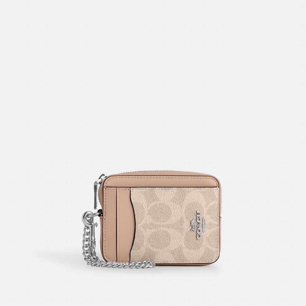 Coach Zip Card Case In Signature Canvas - Picture 2 of 4